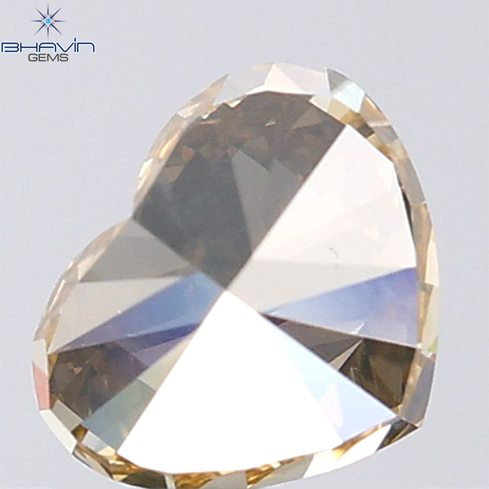 1.03  CT Heart Shape Natural Diamond Brown Orange Color VS1 Clarity (6.52 MM)