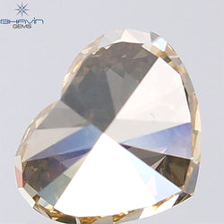 1.03  CT Heart Shape Natural Diamond Brown Orange Color VS1 Clarity (6.52 MM)