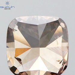0.32 CT Cushion Shape Natural Diamond Brown Pink Color I1 Clarity (4.55 MM)