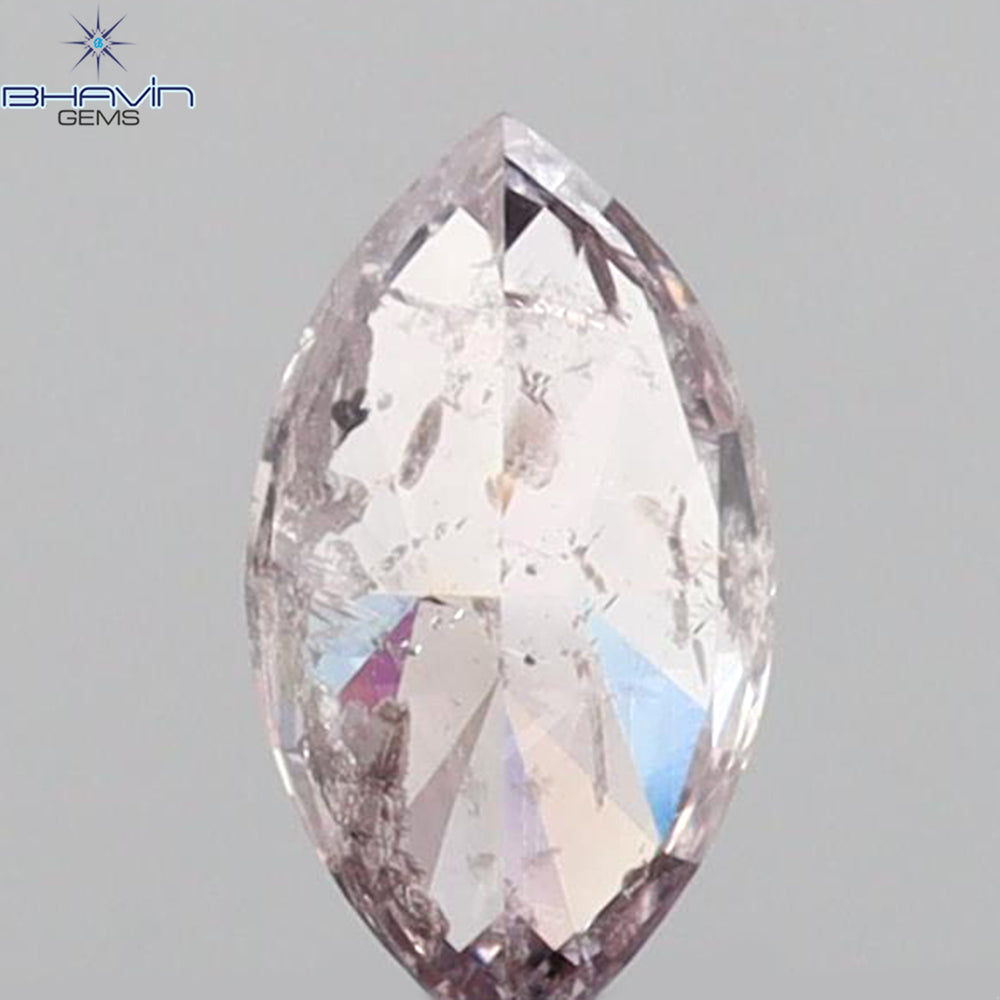 0.10 CT マーキス シェイプ ナチュラル ルース ダイヤモンド ブラウン ピンク カラー VS2 クラリティ (5.00 MM)