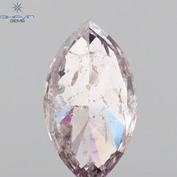 0.10 CT マーキス シェイプ ナチュラル ルース ダイヤモンド ブラウン ピンク カラー VS2 クラリティ (5.00 MM)