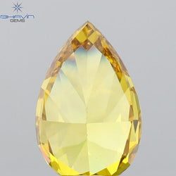 GIA Certified 0.51 CT Pear Diamond Brownish Orangy Yellow Color VS1 Clarity (6.30 MM)