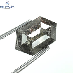 1.54 CT Hexagon Shape Natural Loose Diamond Salt And pepper Color I3 Clarity (9.02 MM)