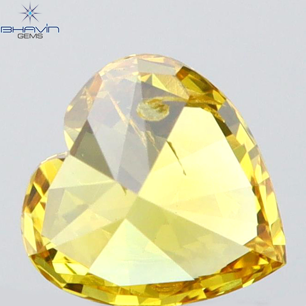 0.25 CT Heart Shape Natural Loose Diamond Orange Color SI2 Clarity (4.20 MM)
