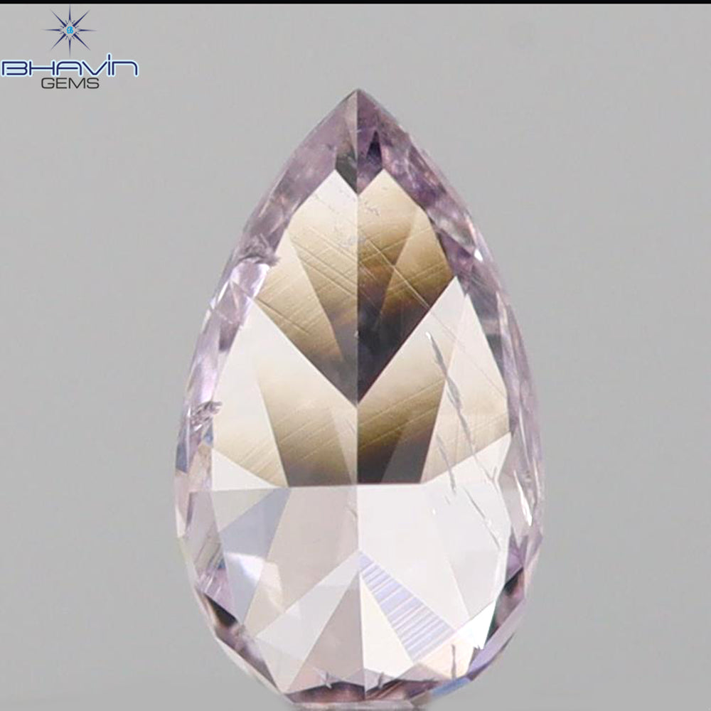 0.14 CT Pear Shape Natural Diamond Pink Color SI1 Clarity (4.42 MM)