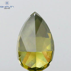 0.34 CT Pear Shape Natural Diamond Green Color SI2 Clarity (5.40 MM)