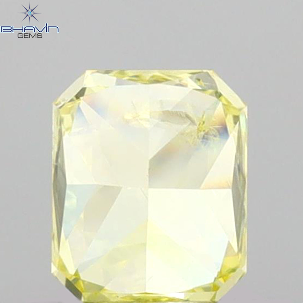 0.54 CT Radiant Shape Natural Diamond Yellow Color I1 Clarity (4.80 MM)