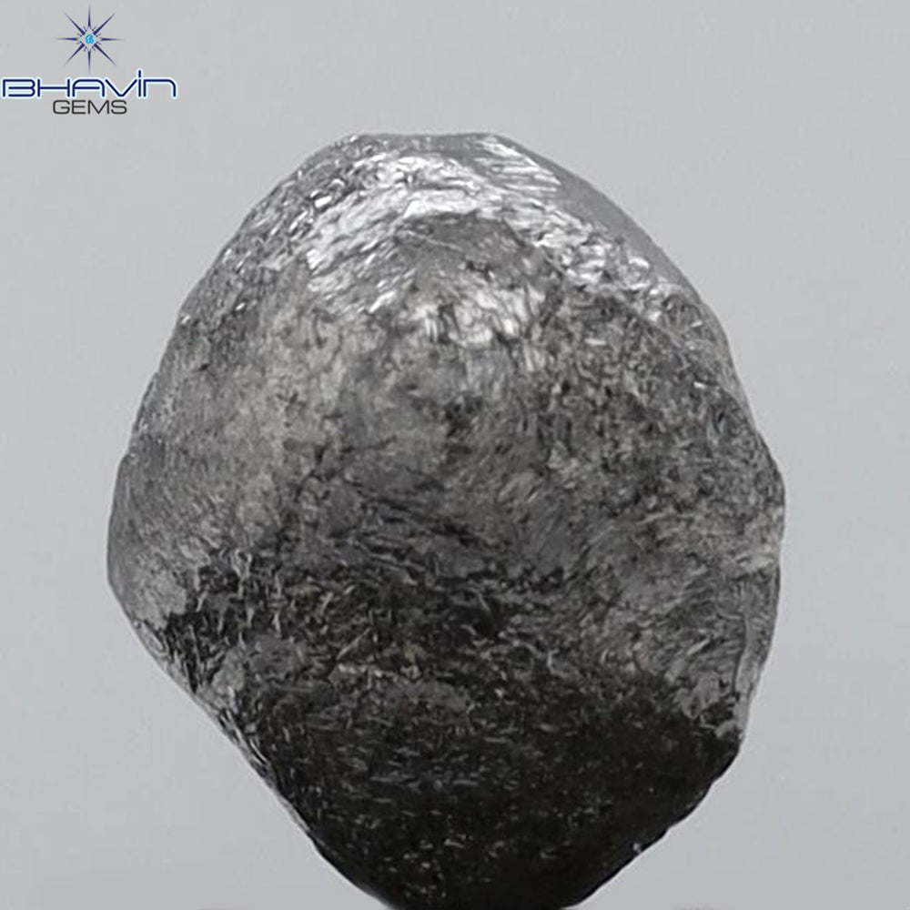 2.49 CT Rough Shape Natural Diamond Salt And Pepper Color I3 Clarity (7.36 MM)