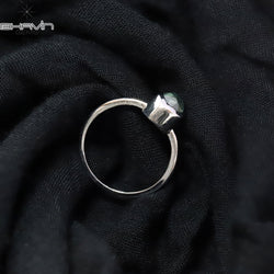 Rough Diamond Natural Diamond Ring Blue Color Gold Ring Engagement Ring