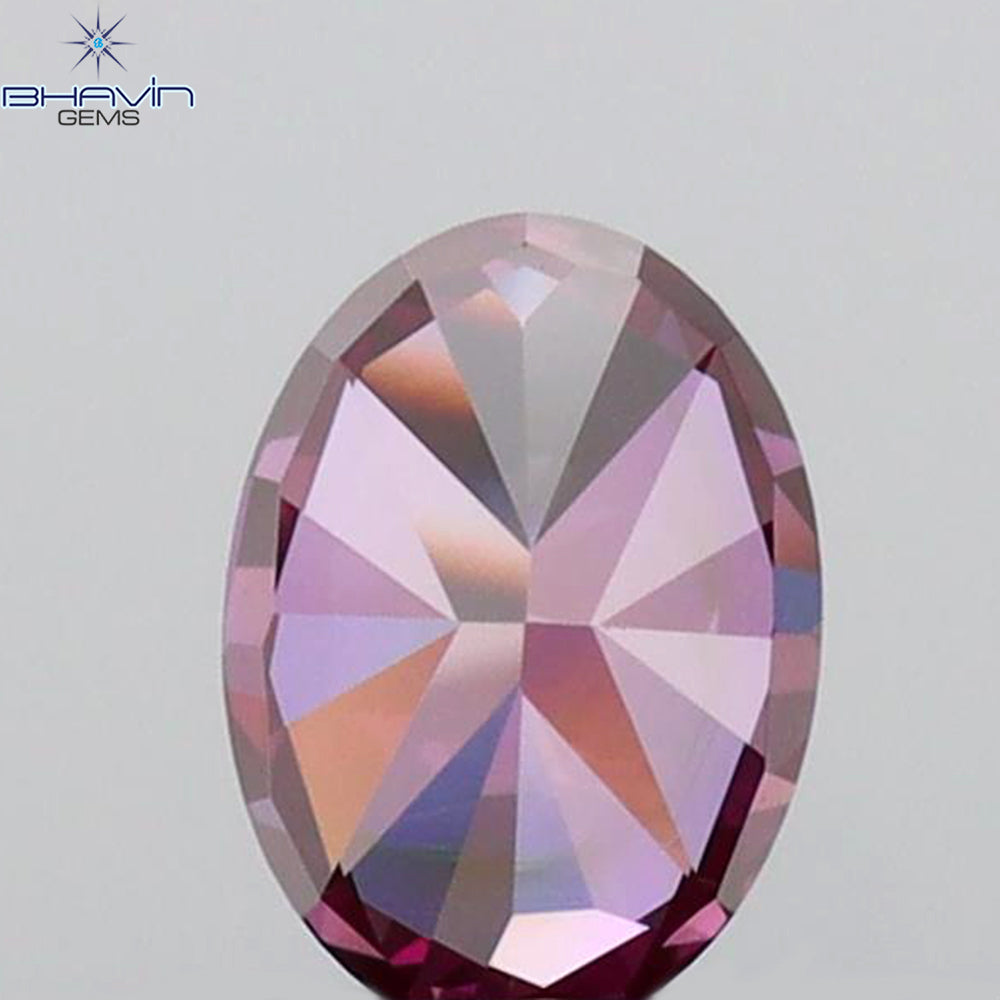 0.39 CT Oval Shape Natural Diamond Pink Color VS1 Clarity (5.24 MM)