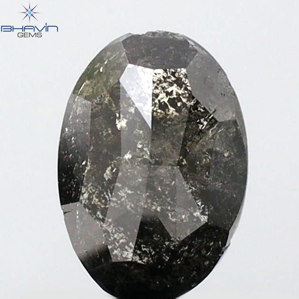 1.53 CT Oval Shape Natural Diamond Salt And Papper Color I3 Clarity (7.91 MM)