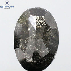 1.53 CT Oval Shape Natural Diamond Salt And Papper Color I3 Clarity (7.91 MM)