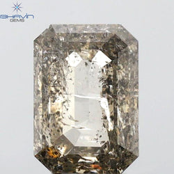 1.03 CT Emerald Shape Natural Diamond Salt And Pepper Color I3 Clarity (6.47 MM)