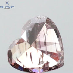 0.39 CT Heart Shape Natural Diamond Pink Color I2 Clarity (4.33 MM)