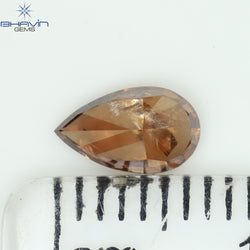 0.60 CT Pear Shape Natural Loose Diamond Brown Pink Color I3 Clarity (6.86 MM)