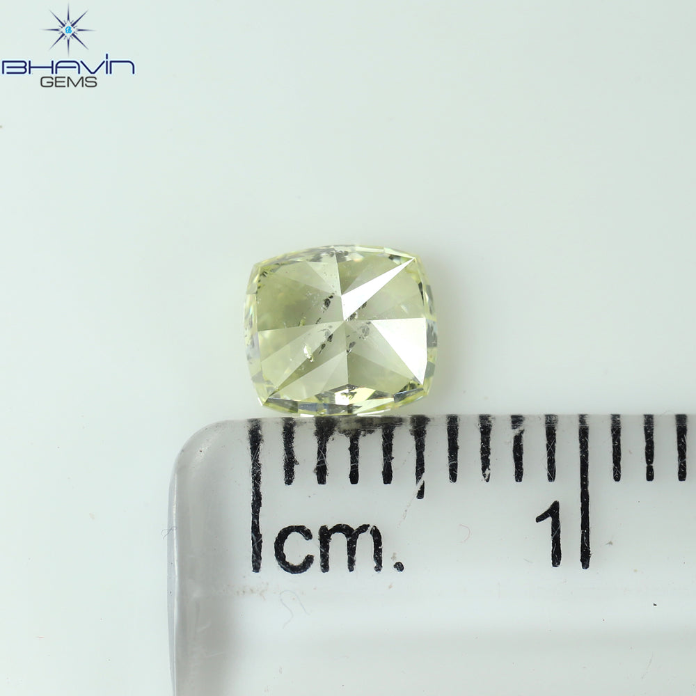 1.02 CT Cushion Shape Natural Diamond Yellow Color SI2 Clarity (5.90 MM)