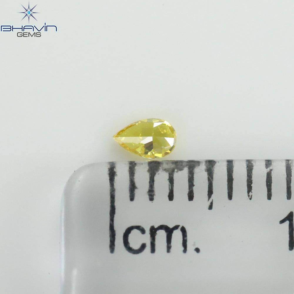 0.06 CT Pear Shape Natural Diamond Yellow Color SI2 Clarity (3.26 MM)