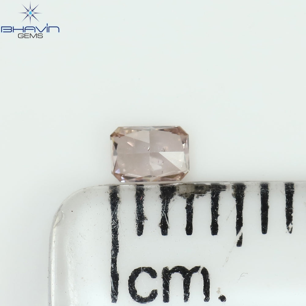 0.09 CT Radiant Shape Natural Diamond Pink Color SI1 Clarity (3.17 MM)