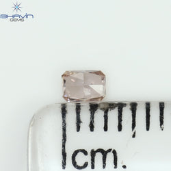 0.09 CT Radiant Shape Natural Diamond Pink Color SI1 Clarity (3.17 MM)