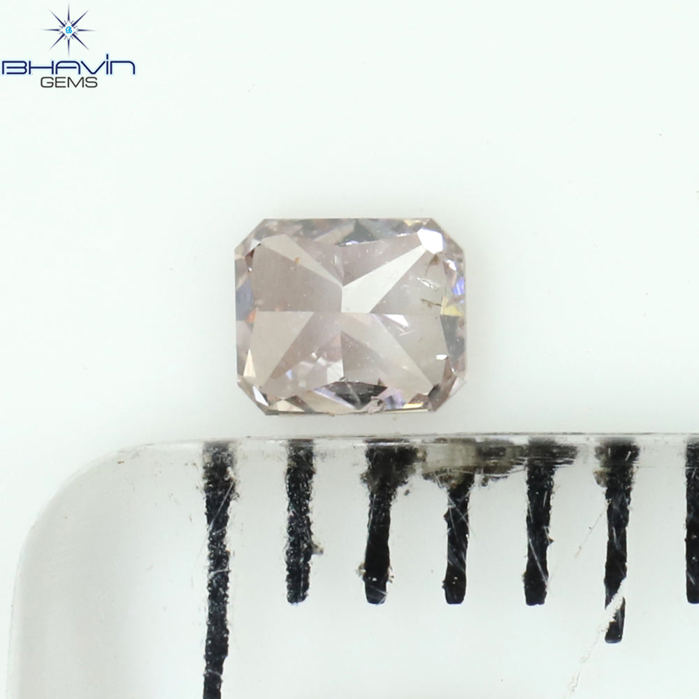 0.11 CT Radiant Shape Natural Diamond Pink Color SI1 Clarity (2.90 MM)