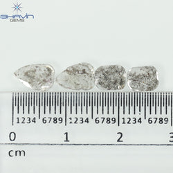 1.35 CT/2 ピース スライス形状 天然ダイヤモンド ソルト アンド ペッパー カラー I3 クラリティ (9.55 MM)