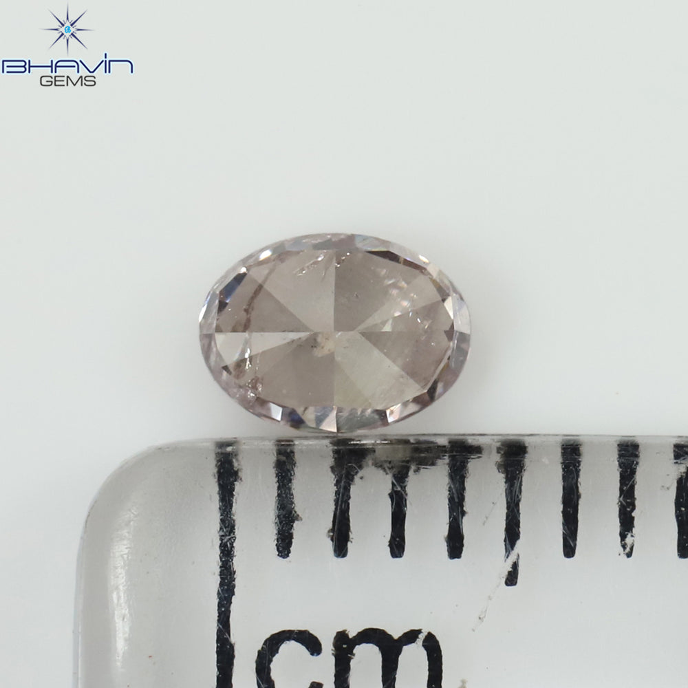 0.31 CT Oval Shape Natural Diamond Pink Color I1 Clarity (4.55 MM)