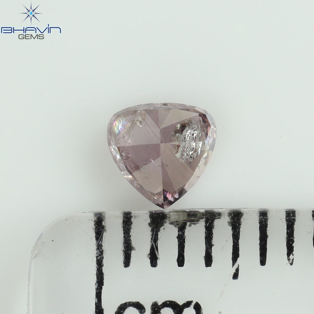 0.29 CT Heart Shape Natural Diamond Pink Color I2 Clarity (4.05 MM)