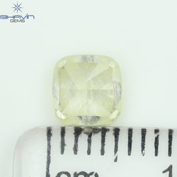 0.87 CT Cushion Shape Natural Diamond Yellow Color I3 Clarity (5.32 MM)