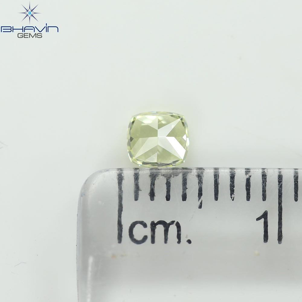 0.31 CT Cushion Shape Natural Diamond Yellow Color VS1 Clarity (3.95 MM)