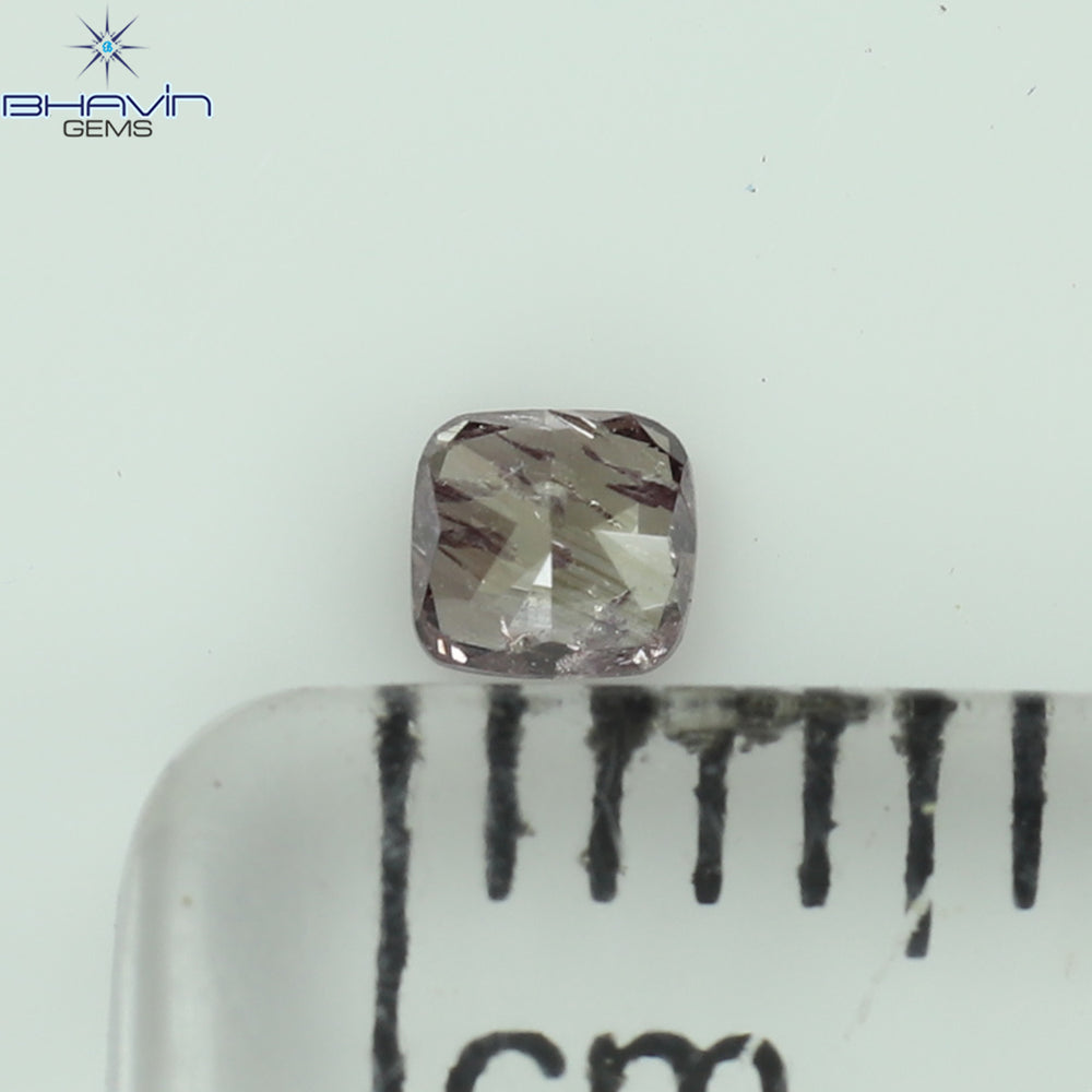 0.10 CT Cushion Shape Natural Diamond Pink Color I2 Clarity (2.72 MM)