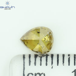 0.62 CT Pear Shape Natural Loose Diamond Brown Orange Color I3 Clarity (6.06 MM)