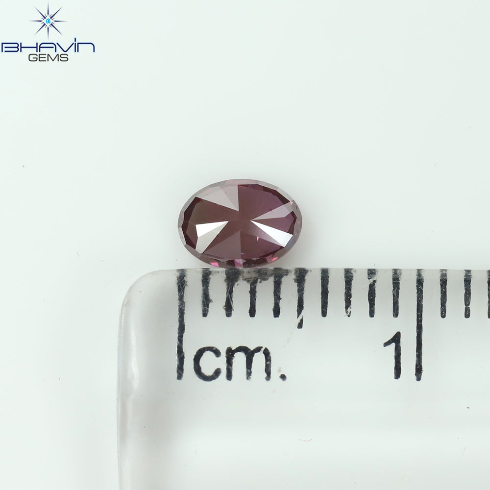 0.39 CT Oval Shape Natural Diamond Pink Color VS1 Clarity (5.24 MM)