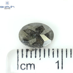 1.53 CT Oval Shape Natural Diamond Salt And Papper Color I3 Clarity (7.91 MM)