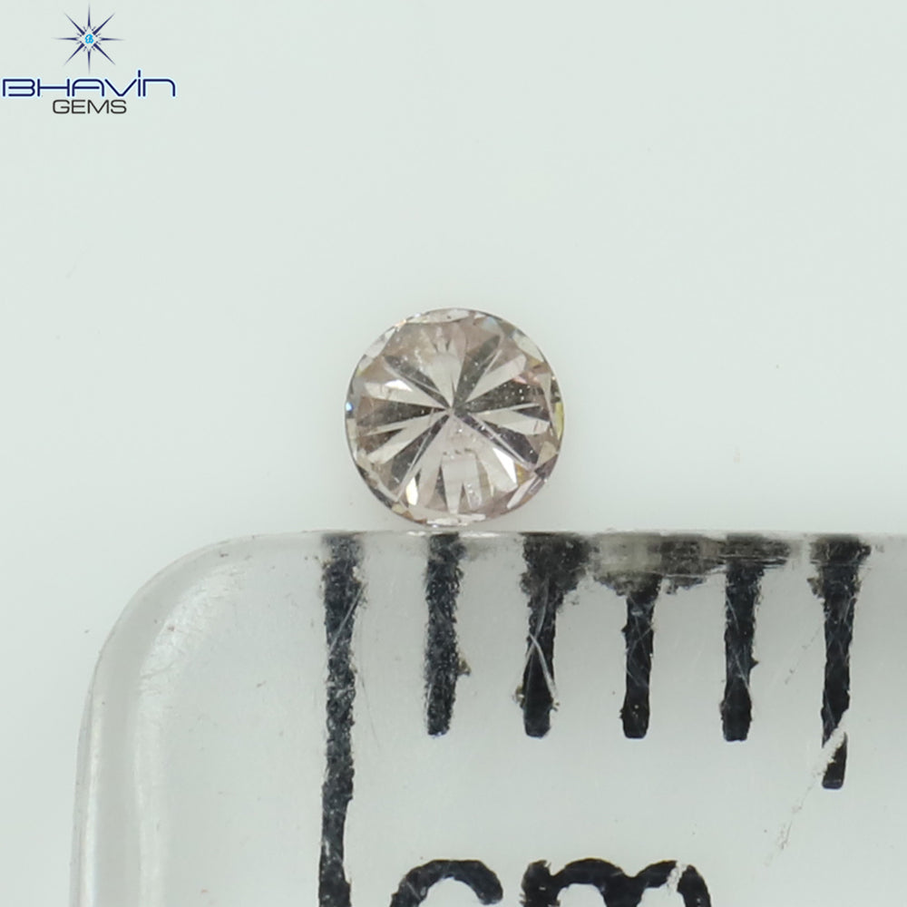 0.04 CT Round Shape Natural Diamond Pink Color SI2 Clarity (2.22 MM)