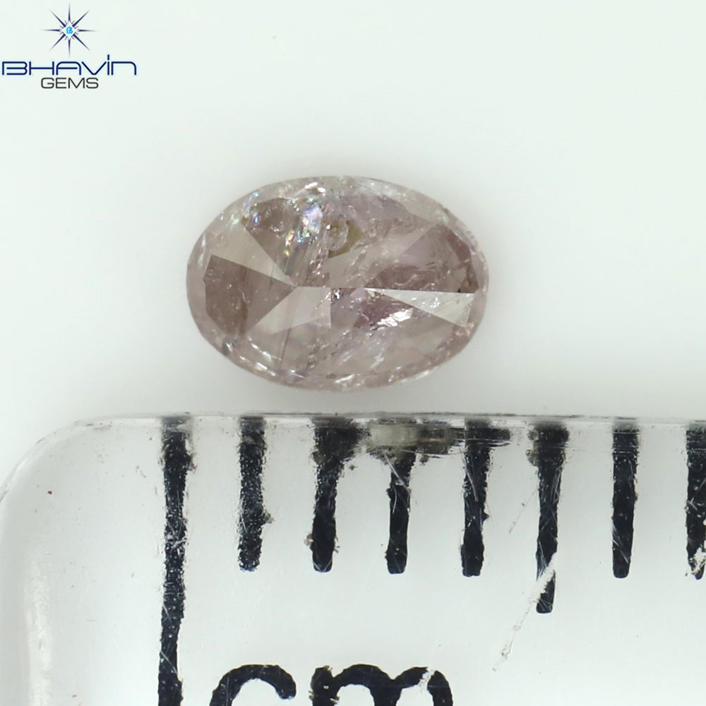 0.30 CT オーバル シェイプ ナチュラル ダイヤモンド ピンク カラー VS2 クラリティ (5.09 MM)