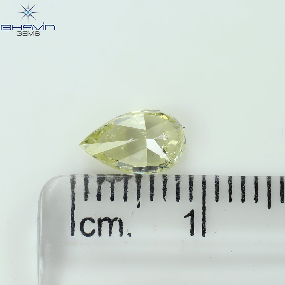 1.00 CT Pear Shape Natural Diamond Yellow Color I1 Clarity (8.14 MM)