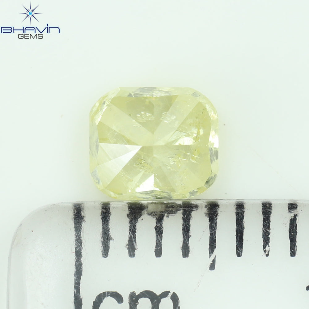 0.62 CT Cushion Shape Natural Diamond Yellow Color I3 Clarity (4.82 MM)