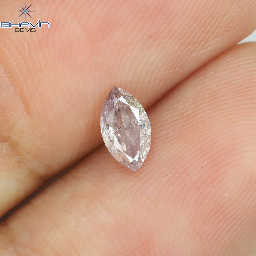 0.10 CT マーキス シェイプ ナチュラル ルース ダイヤモンド ブラウン ピンク カラー VS2 クラリティ (5.00 MM)