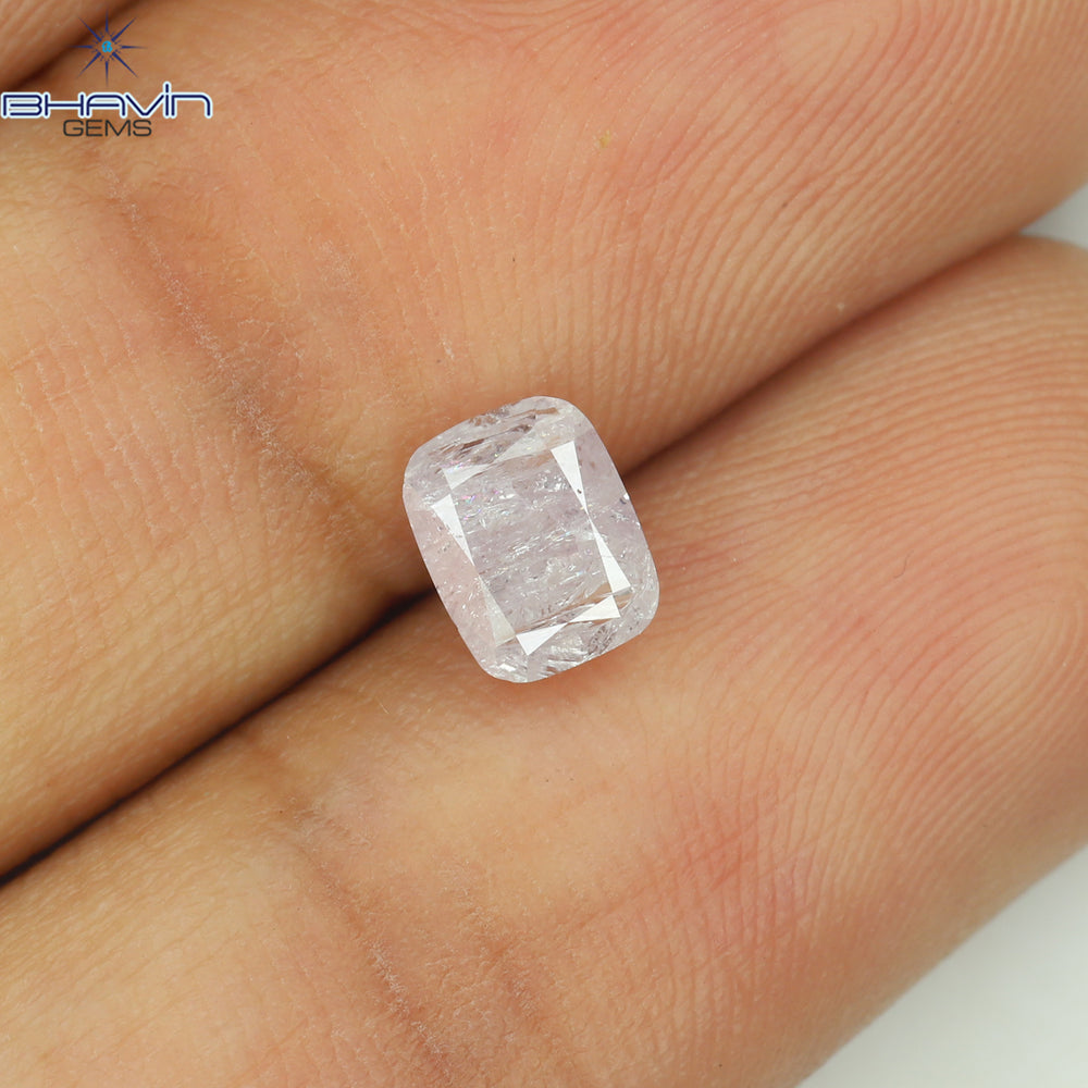 0.85 CT Cushion Shape Natural Loose Diamond Pink Color I3 Clarity (5.78 MM)