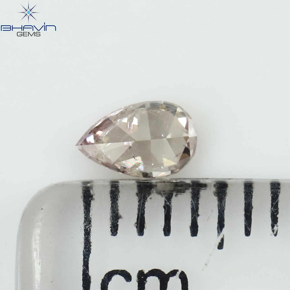 0.18 CT Pear Shape Natural Diamond Pink Color I1 Clarity (4.34 MM)