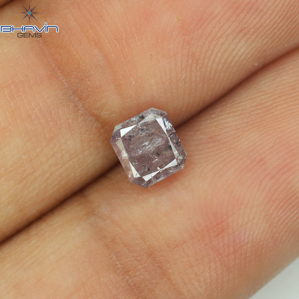 0.74 CT Radiant Shape Natural Diamond Pink Color I3 Clarity (4.93 MM)