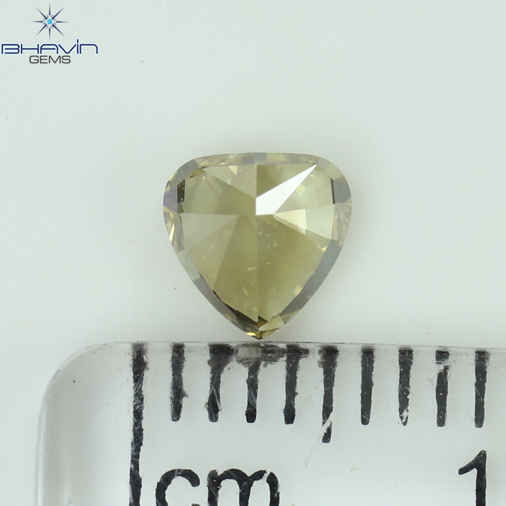 0.57 CT Heart Shape Natural Diamond Brown Yellow Color VS1 Clarity (4.97 MM)