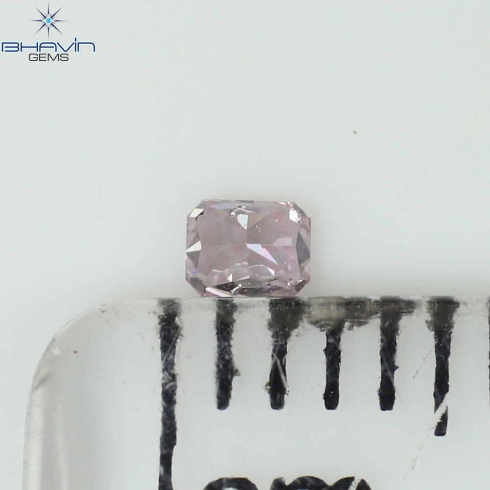 0.05 CT Radiant Shape Natural Diamond Pink Color VS2 Clarity (2.27 MM)