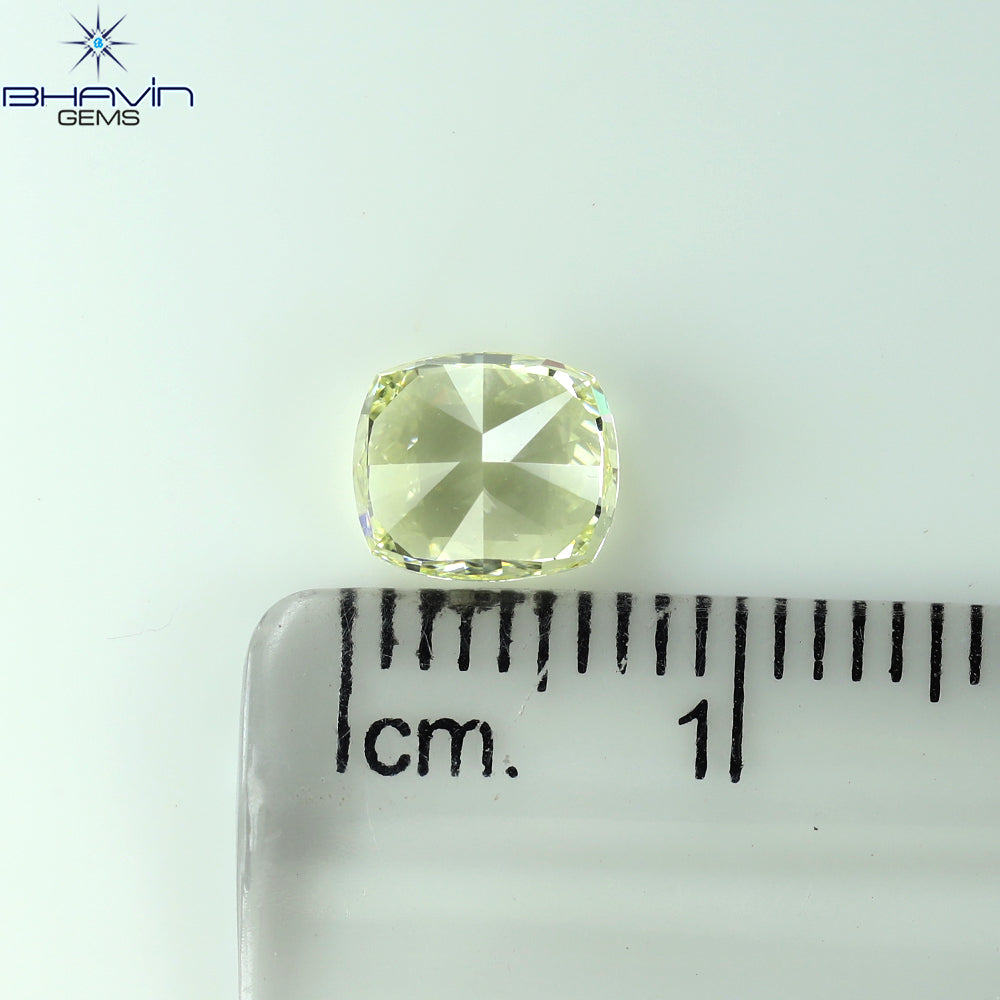 1.51 CT Cushion Diamond Yellow Color Natural Diamond VVS2 Clarity (6.77 MM)