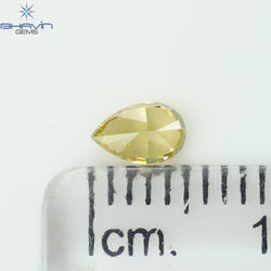 0.30 CT Pear Shape Natural Diamond Green Yellow Color VS1 Clarity (5.00 MM)