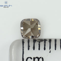 0.32 CT Cushion Shape Natural Diamond Brown Pink Color I1 Clarity (4.55 MM)