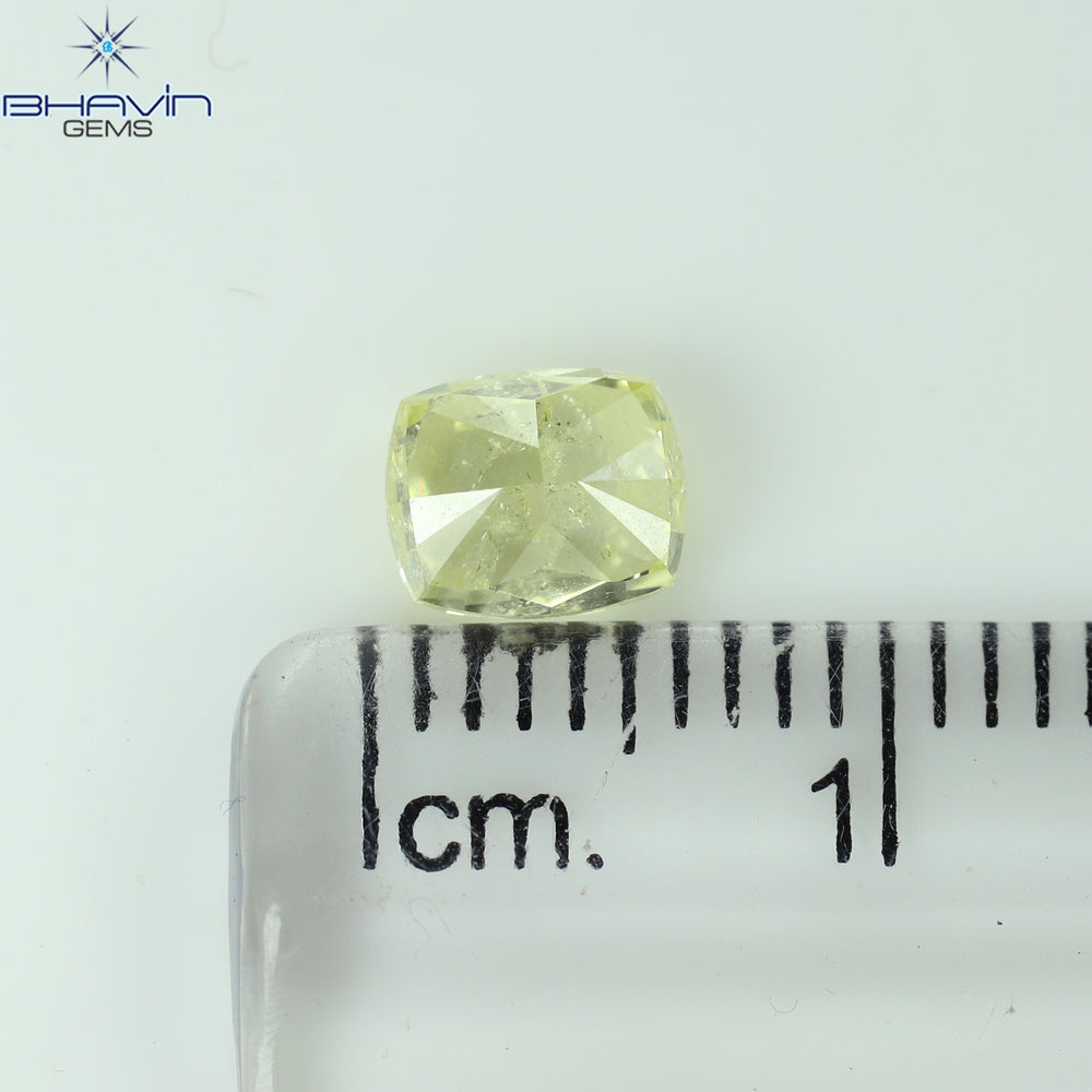 1.01 CT Cushion Shape Natural Diamond Yellow Color I2 Clarity (5.78 MM)