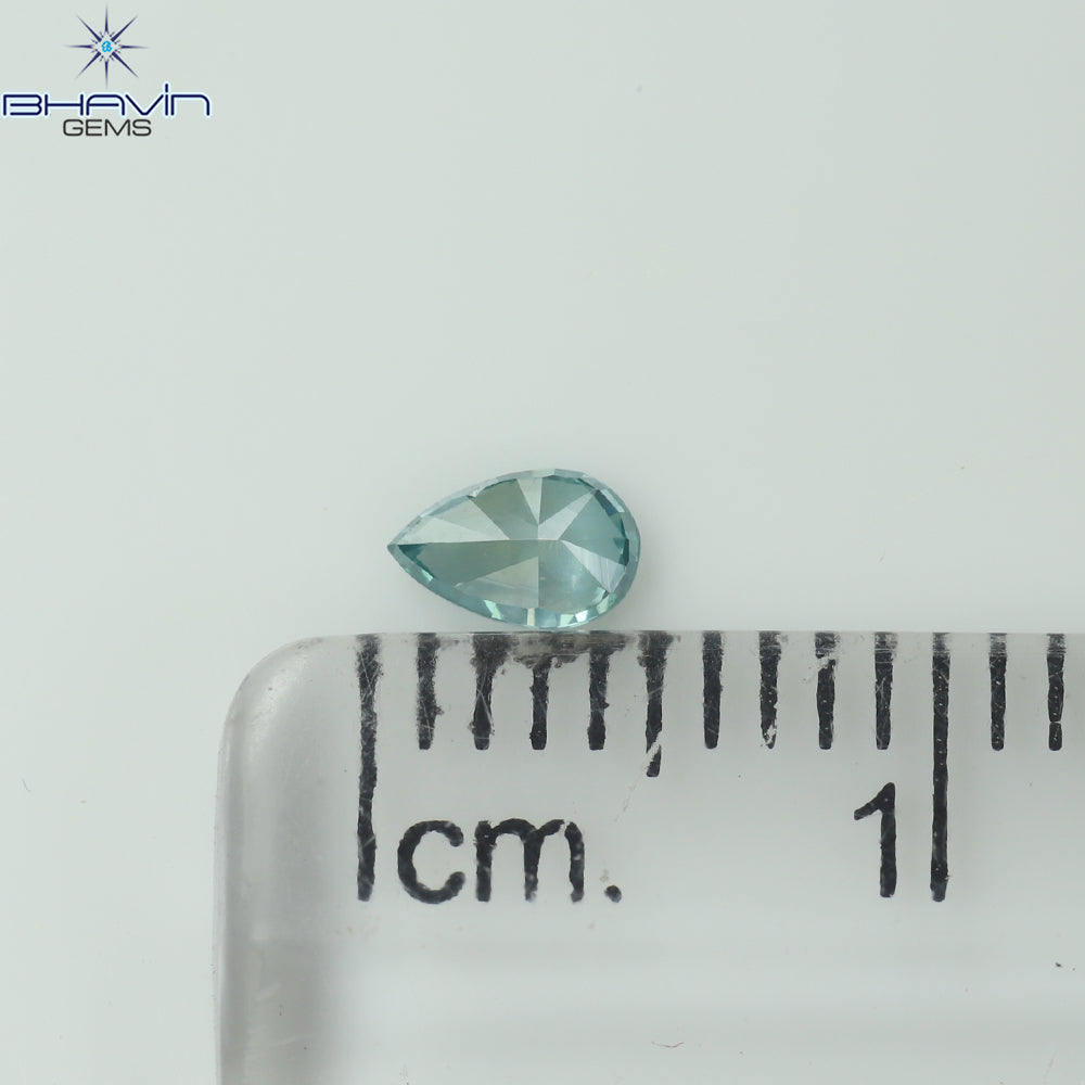 0.23 CT ペアシェイプ ナチュラル ダイヤモンド グリーン カラー I2 クラリティ (6.27 MM)