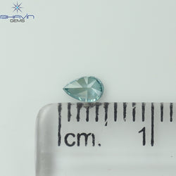 0.23 CT ペアシェイプ ナチュラル ダイヤモンド グリーン カラー I2 クラリティ (6.27 MM)