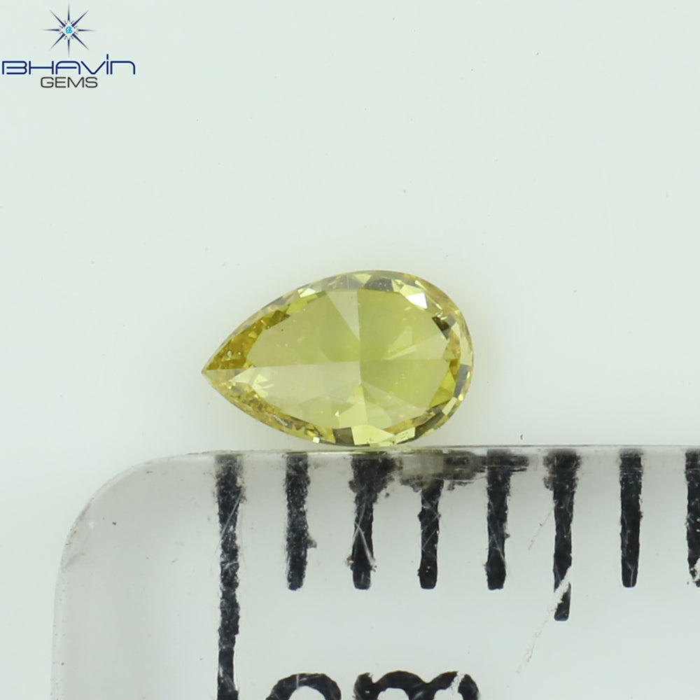 0.14 CT Pear Shape Natural Diamond Yellow Color VS1 Clarity (4.13 MM)
